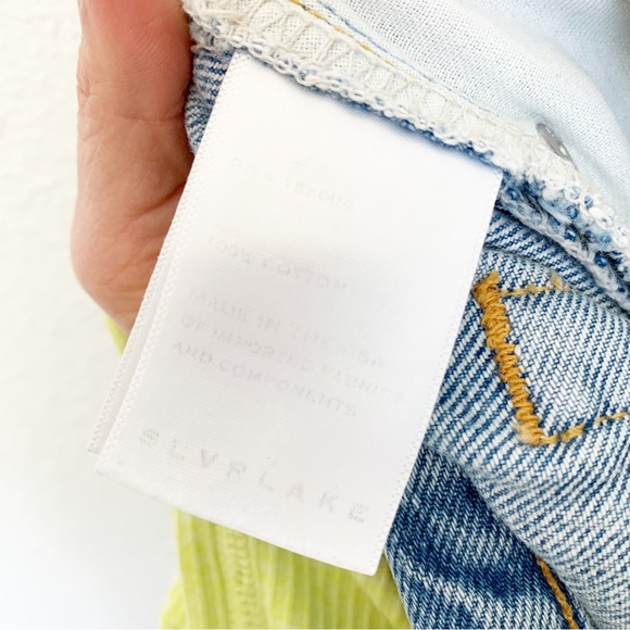 SLVRLAKE London Jeans High Rise Light Wash Wide Straight Leg SIZE 30 - Picture 8 of 8